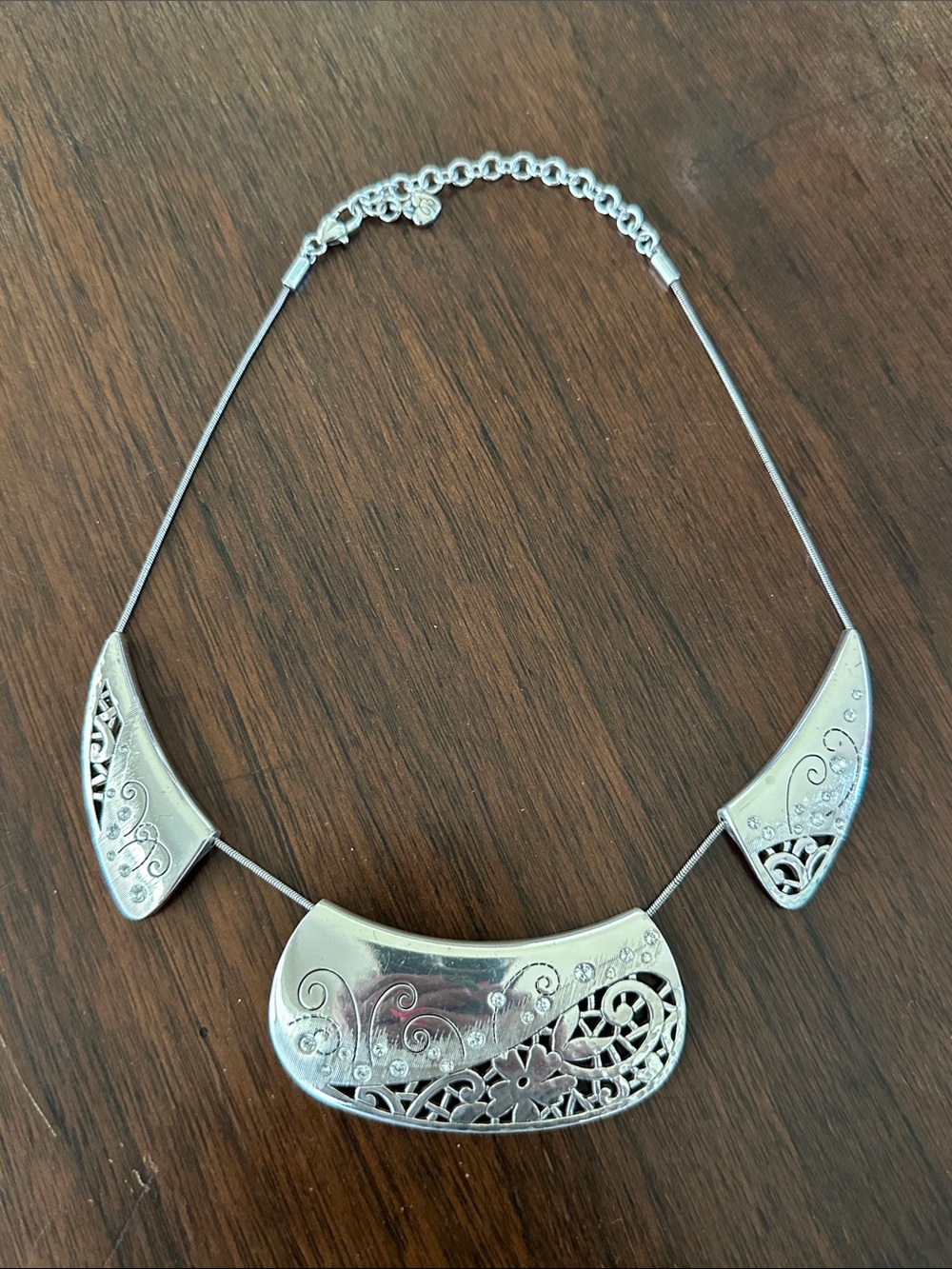 Brighton Silver 3 Panel Necklace - Elegant Women’s Jewelry